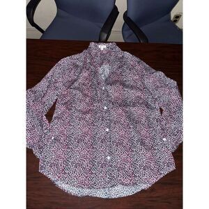 Tyler Boe Button Up Pink Leopard Print Long Sleeve Collared Shirt Size X-Large